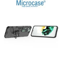 Microcase Huawei P60 / P60 Pro Batman Serisi Yüzük Standlı Armor Kılıf - Siyah AL3349