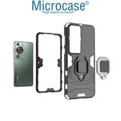 Microcase Huawei P60 / P60 Pro Batman Serisi Yüzük Standlı Armor Kılıf - Siyah AL3349