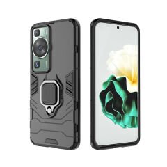 Microcase Huawei P60 / P60 Pro Batman Serisi Yüzük Standlı Armor Kılıf - Siyah AL3349