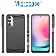 Microcase Samsung Galaxy A54 Brushed Carbon Fiber Silikon Kılıf - Siyah AL3332