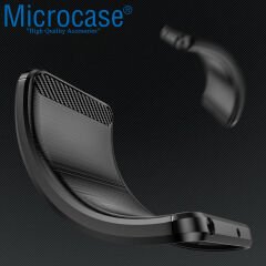 Microcase Samsung Galaxy A54 Brushed Carbon Fiber Silikon Kılıf - Siyah AL3332