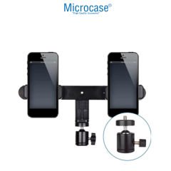 Microcase 2in1 Çift Başlıklı Ayarlanabilir 2 Telefon Tutucu Başlık - AL5060