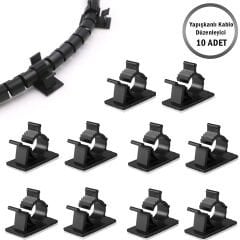 Microcase Kendinden Yapışkanlı Kablo Sabitleyici ve Düzenleyici Klips Seti 10'lu AL5408