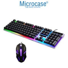 Microcase Kablolu Rgb LED Işıklı Oyuncu Gaming Klavye Mouse Set - AL4964