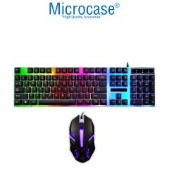 Microcase Kablolu Rgb LED Işıklı Oyuncu Gaming Klavye Mouse Set - AL4964