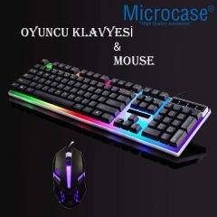 Microcase Kablolu Rgb LED Işıklı Oyuncu Gaming Klavye Mouse Set - AL4964
