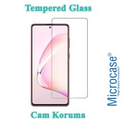 Microcase Samsung Galaxy A81 İnce 0.2 mm Soft Silikon Kılıf - Şeffaf + Tempered Glass Cam Koruma