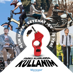 Microcase Motosiklet Direksiyon Fren Kilidi - Kask Kilitleme Kablolu E-Scooter ve Bisiklet Elcik Kilidi, Paslanmaz Çelik Güvenlik Kilidi (Kırmızı) - AL5871