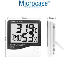 Microcase Dijital Termometre Sıcaklık Ve Nem Ölçer Masa Saati Higrometre-AL4562