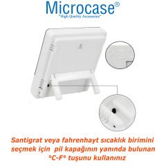 Microcase Dijital Termometre Sıcaklık Ve Nem Ölçer Masa Saati Higrometre-AL4562