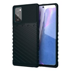 Microcase Samsung Note 20 Thunder Serisi Darbeye Dayanıklı Silikon Kılıf - Siyah