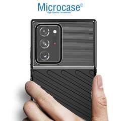Microcase Samsung Note 20 Thunder Serisi Darbeye Dayanıklı Silikon Kılıf - Siyah