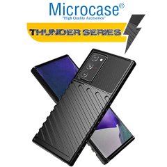 Microcase Samsung Note 20 Thunder Serisi Darbeye Dayanıklı Silikon Kılıf - Siyah