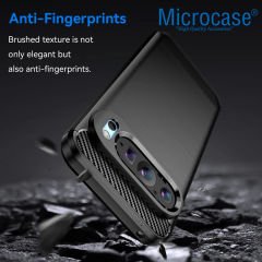 Microcase Google Pixel 9 Pro XL ile Uyumlu Brushed Carbon Fiber Silikon Kılıf - Siyah AL3332