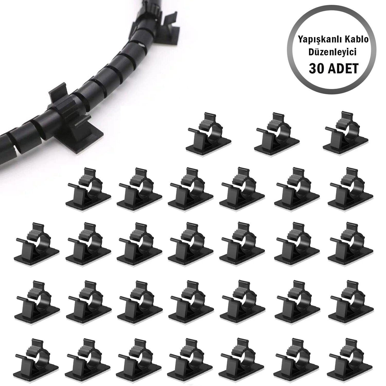 Microcase Kendinden Yapışkanlı Kablo Sabitleyici ve Düzenleyici Klips Seti 30'lu AL5408
