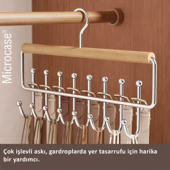 Microcase Çok Amaçlı 360 Derece Dönen Kancalı 16 Başlıklı Metal Elbise ve Şapka Askılığı 1 Adet AL5708