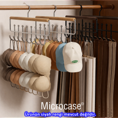 Microcase Çok Amaçlı 360 Derece Dönen Kancalı 16 Başlıklı Metal Elbise ve Şapka Askılığı 1 Adet AL5708