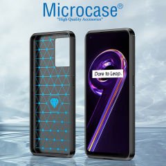 Microcase Realme 9 Pro Brushed Carbon Fiber Silikon Kılıf - Siyah AL3332