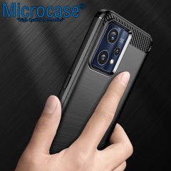 Microcase Realme 9 Pro Brushed Carbon Fiber Silikon Kılıf - Siyah AL3332