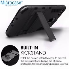 Microcase iPhone 7 Alfa Serisi Armor Standlı Perfect Koruma Kılıf - Siyah