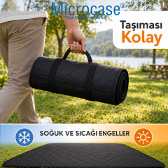 Microcase Portatif Piknik Kamp Outdoor Plaj Örtüsü Baklava Desen Kamp Matı Kapitone Desen 150x250 CM AL5629