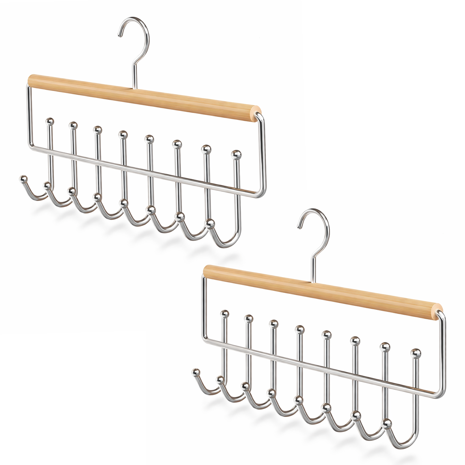 Microcase Çok Amaçlı 360 Derece Dönen Kancalı 16 Başlıklı Metal Elbise ve Şapka Askılığı 2 Adet AL5708