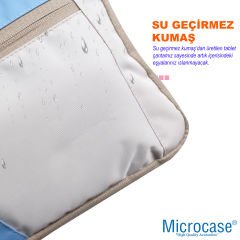 Microcase 9-12 inch Çok Gözlü Su Geçirmez Darbelere Dayanıklı Tablet Çantası AL4346 Pembe Mavi Krem