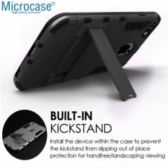 Microcase iPhone 8 Alfa Serisi Armor Standlı Perfect Koruma Kılıf - Siyah