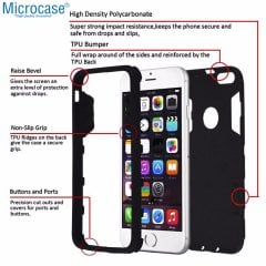 Microcase iPhone 8 Alfa Serisi Armor Standlı Perfect Koruma Kılıf - Siyah