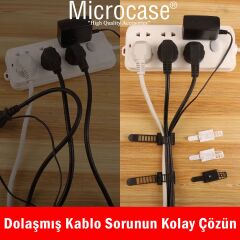 Microcase Kendinden Yapışkanlı Microcase Ayarlanabilir Yapışkanlı Kablo Düzenleyici ve Sabitleyici Klips 15 Adet AL5409