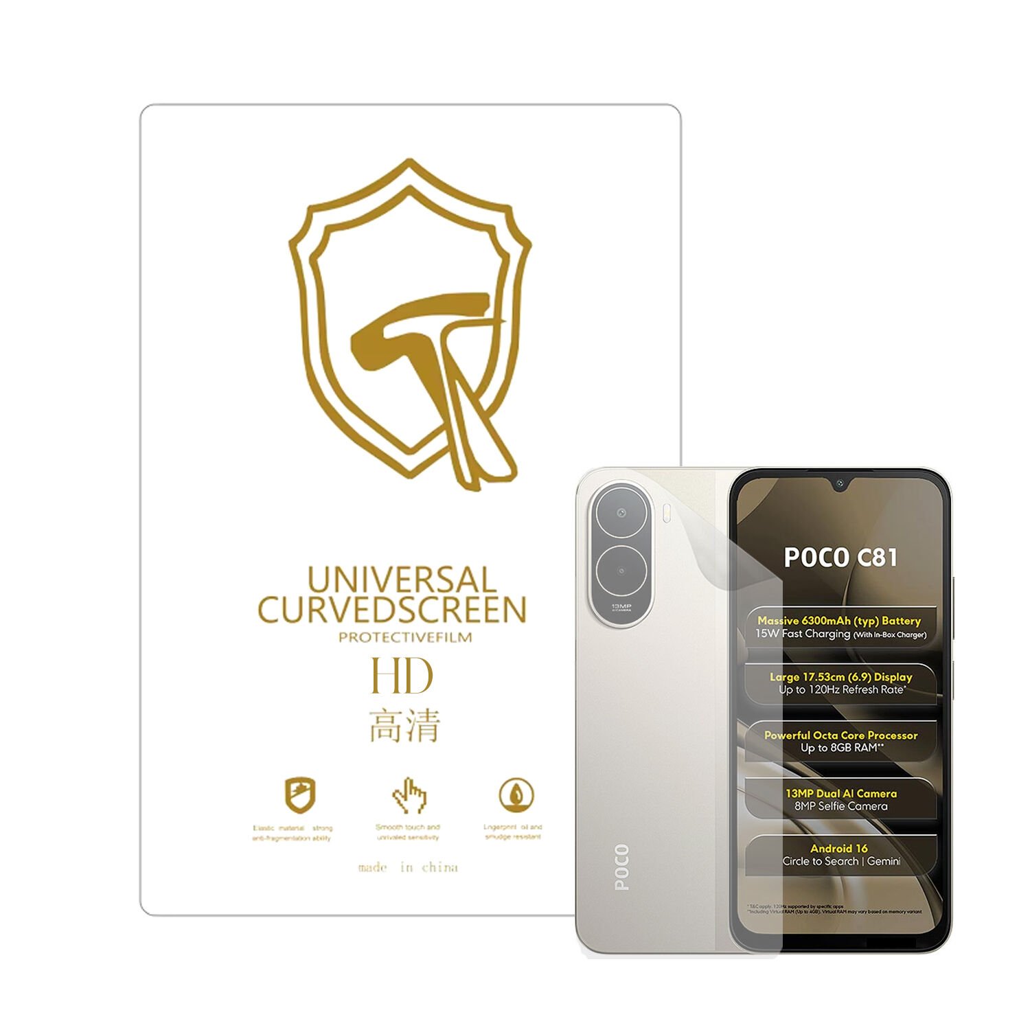 Microcase Xiaomi Poco C81 ile Uyumlu Full Tpu Nano Arka Ekran Koruma Filmi - EKM102