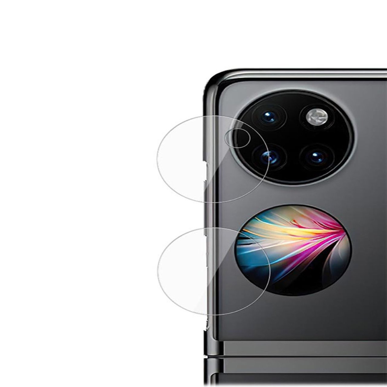 Microcase Huawei P50 Pocket Kamera Camı Lens Koruyucu Nano Esnek Film