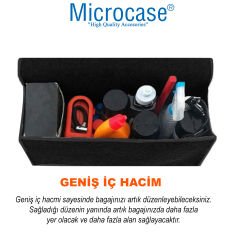 Microcase Araba Bagaj Organizer Araç Alet Eşya Düzenleyici Keçe Çanta Cırtlı Yapışkan AL4347 Siyah