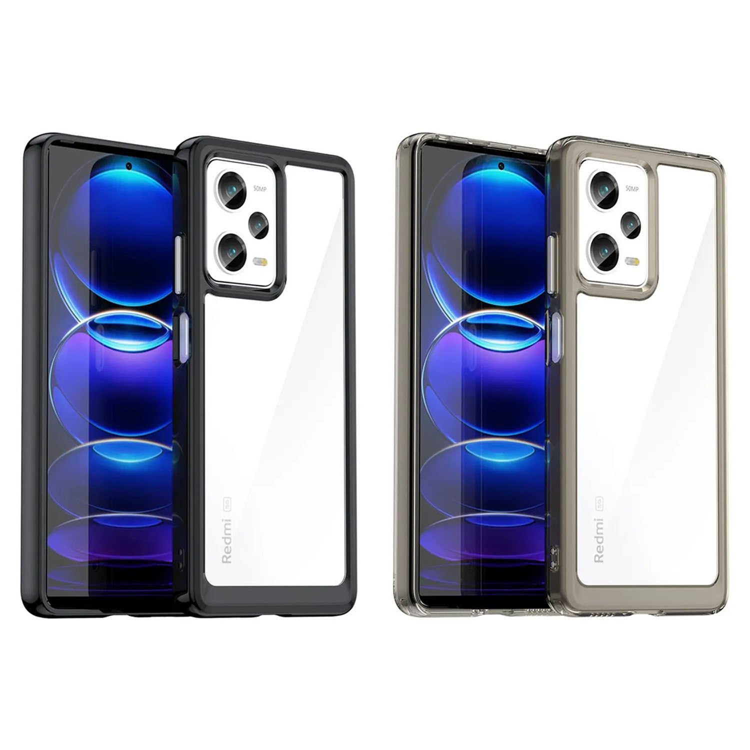 Microcase Xiaomi Poco F5 / Redmi Note 12 Turbo Shield Serisi Darbeye Dayanıklı Köşe Korumalı Yarı Esnek Plastik TPU Kılıf - AL8100 Füme