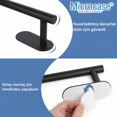 Microcase Kendinden Yapışkanlı Paslanmaz Çelik Havlu Askılığı AL5717