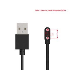 Microcase 2 Pin 2.5mm Pin Aralığı 8mm Mıknatıs Mesafesi Akıllı Saatler için Manyetik Şarj Kablosu (+ - )  - AL5410