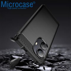 Microcase Realme 10 Pro Plus Brushed Carbon Fiber Silikon Kılıf - Siyah AL3332