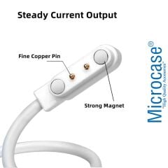 Microcase 2 Pin 2.5mm Pin Aralığı 8mm Mıknatıs Mesafesi Akıllı Saatler için Manyetik Şarj Kablosu (- +) AL5411