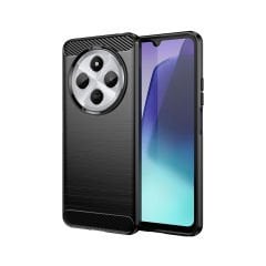 Microcase Xiaomi Redmi 14C  4G - 14R ile Uyumlu Brushed Carbon Fiber Silikon Kılıf - Siyah AL3332