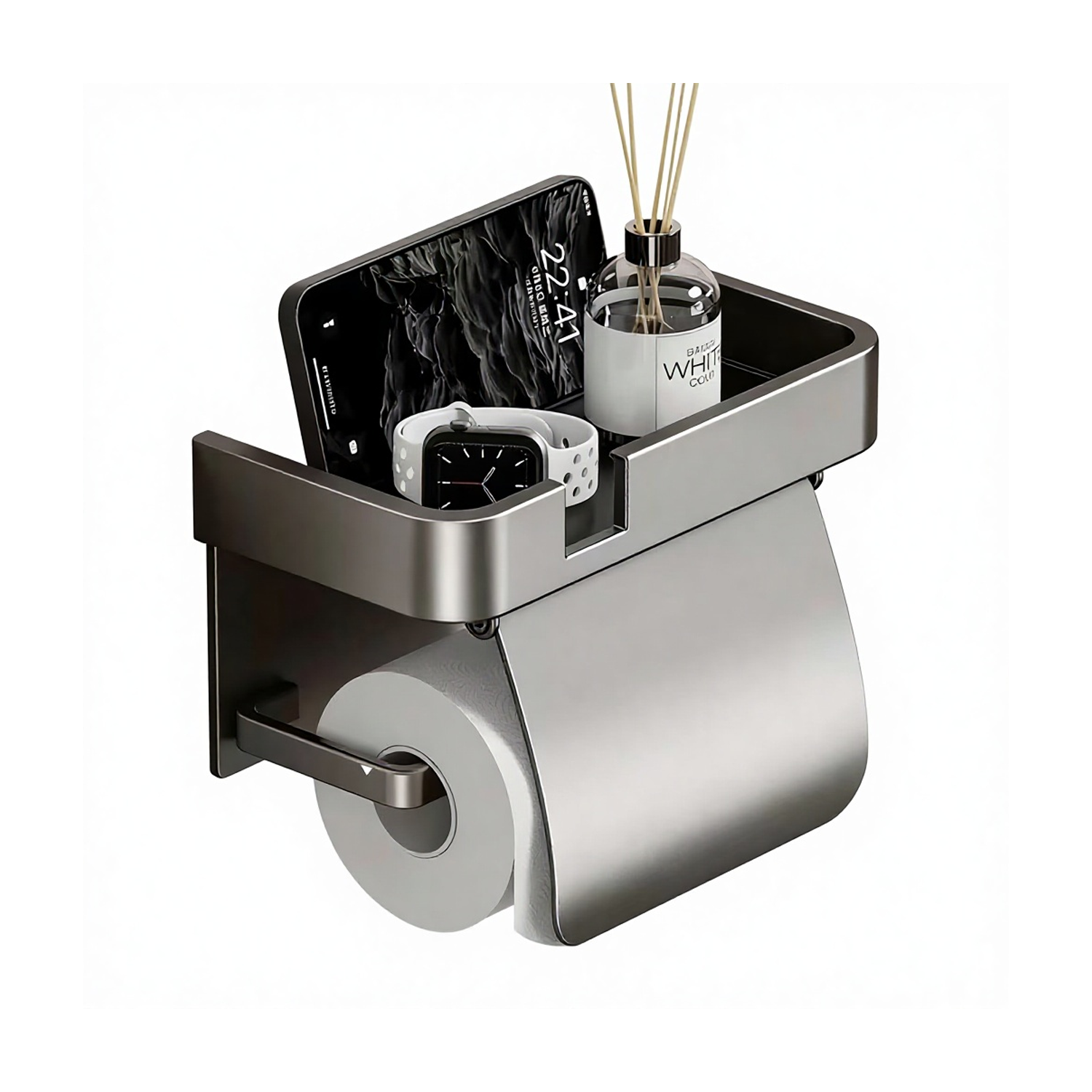 Microcase Duvara Monte Yapışkanlı Tuvalet Kağıdı Askılığı Ve Telefon Tutucu AL5706