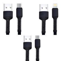 Ledli 6A Hızlı Şarj Kablo 100CM Micro-TYPE C-Lightning AL4031