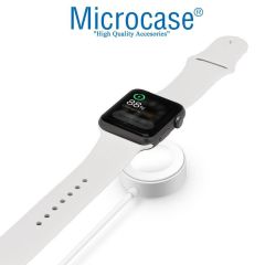 Microcase Apple Watch Series 10 42mm / 46 mm ile Uyumlu  Manyetik USB Şarj Cihazı 1m - AL3073 Beyaz