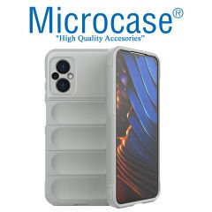 Microcase Xiaomi Poco M5 Miami Serisi Darbeye Dayanıklı Silikon Kılıf - AL3420 Açık Gri