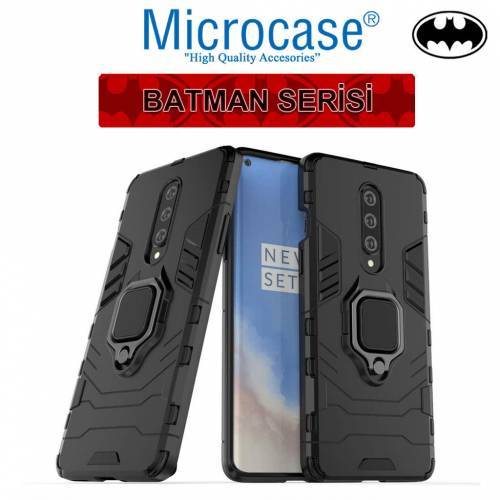Microcase Oneplus 8 Batman Serisi Yüzük Standlı Armor Kılıf - Siyah