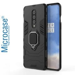 Microcase Oneplus 8 Batman Serisi Yüzük Standlı Armor Kılıf - Siyah