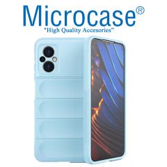 Microcase Xiaomi Poco M5 Miami Serisi Darbeye Dayanıklı Silikon Kılıf - AL3420 Açık Gri
