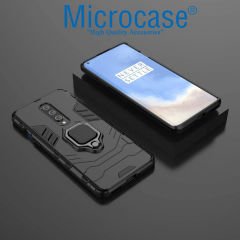Microcase Oneplus 8 Batman Serisi Yüzük Standlı Armor Kılıf - Siyah