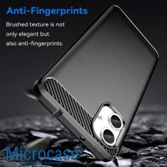 Microcase Samsung Galaxy A06 ile Uyumlu Brushed Carbon Fiber Silikon Kılıf - Siyah AL3332