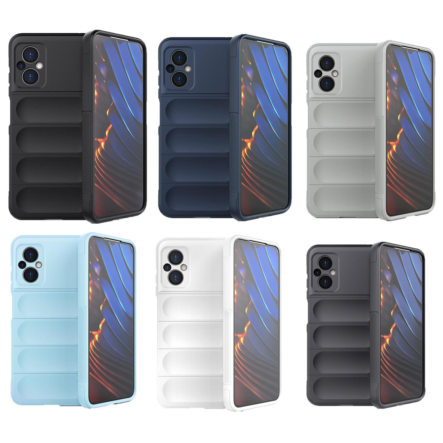 Microcase Xiaomi Poco M5 Miami Serisi Darbeye Dayanıklı Silikon Kılıf - AL3420 Açık Gri