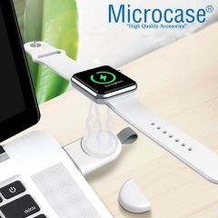 Microcase Apple Watch Series 10 42mm / 46 mm için Anahtarlık Tipi Manyetik USB Şarj - Beyaz AL2364